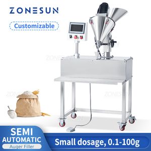 ZONESUN Machine de remplissage à tarière petit Dosage poudres alimentaires granulés sucre granulés en plastique Production d'emballage ZS-FM100P