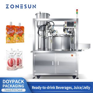 Zonesun Doypack Máquina de llenado Sellado Bolsa de plástico Milk Ready para beber Bebidas Línea de producción de envases ZS-YTZL2