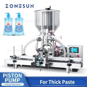 ZONESUN Automatique Confiture Sauce Machine De Remplissage Miel Beurre D'arachide Bouteille Beauté Crème Cosmétique Pâte Pneumatique Cylindre ZS-DTGT2