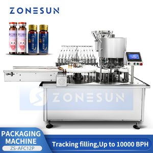 ZONESUN Machine de remplissage et de scellage automatique de flacons bouteilles d'ampoule équipement d'emballage de Solutions orales ZS-AFC12P