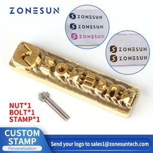 ZONESUN Custom Stamp Logo Leather Stamping Embossing Mold RVS Hout Papier Card Cake Zeep Messing Mold Handvat Punch Heat Press Accessoires