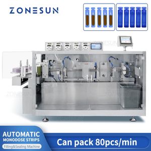 ZONESUN Machine de remplissage et de scellage tout-en-un automatique bandes monodoses Machine de conditionnement sous blister liquide