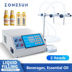 ZONESUN máquina de llenado de líquidos bomba de diafragma botella tubo Vial Perfume agua Mineral jugo aceite eléctrico Digital ZS-YTDP2