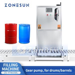 Zonesun Máquina de empaquetado Bomba de relleno de tambor Bomba Líquido de aceite óxido Peso químicos Pesaje para llenar el transporte de rodillos de la máquina ZS-YTW250L