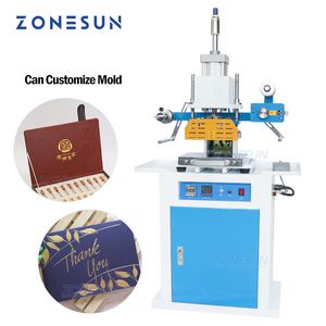 ZONESUN ZSP-890C Accesorios de prensa de calor Máquina de estampación automática neumática LOGOTIPO de cuero Máquina de plegado Stamper Máquina de estampado de tarjetas de alta velocidad