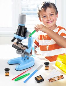 Crate Engines Zoom Microscope Laboratoire de biologie LED 1200x Kit d'expérimentation scientifique pour écoliers Jouets scientifiques éducatifs Cadeaux pour enfants scientifiques