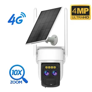 Zoom Caméra Solaire Ultra Faible Puissance Double Objectif IP Avec Détection De Mouvement Polychrome Jour Et Nuit