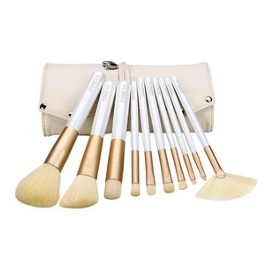 Zoreya 10 Pcs Fashion Make Up Brushes Beige Professional Maquillage Set de brosse Essential Cosmetic Tool Kits
