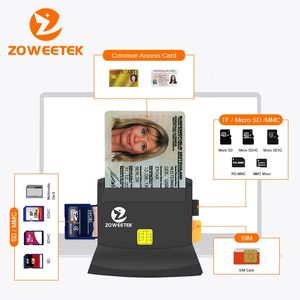 Lecteur de carte à puce multifonctionnement de Zoweetek USB 2.0 pour la carte SIM EMV Micro SD / TF Memory ID EMV 240419