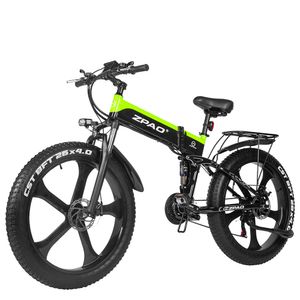ZPAO 26"*4.0 Fat Tire Foldable Bike E Bike1000w 48v Snow Beach Electric Bike Bicicleta Electrica Adulto Mountain Electric Bike