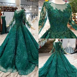 Zuhair Murad 2020 robes de soirée en dentelle 3D Appliques perles robes de bal manches longues à lacets dos balayage Trian robe d'occasion spéciale