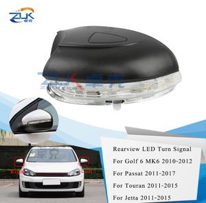 ZUK nuevo estilo de coche espejo retrovisor señal de giro luz LED lámpara de espejo exterior repetidor para VW Jetta Golf 6 Touran Passat9297838