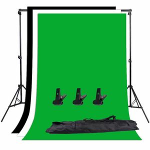 ZUOCHEN Kit de soporte de fondo para estudio fotográfico, conjunto de fondo de pantalla verde, blanco y negro