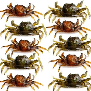 ZWICKE 10 pièces crabe appât souple Simulation 3D avec crochet pointu poisson de mer boucle outils de pêche 240313