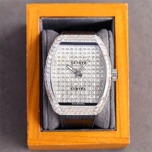 ZY V45 Montre DE luxe relojes para hombre 54 * 42 * 15 mm Japón movimiento de cuarzo caja de acero importado reloj de diamantes Relojes de pulsera