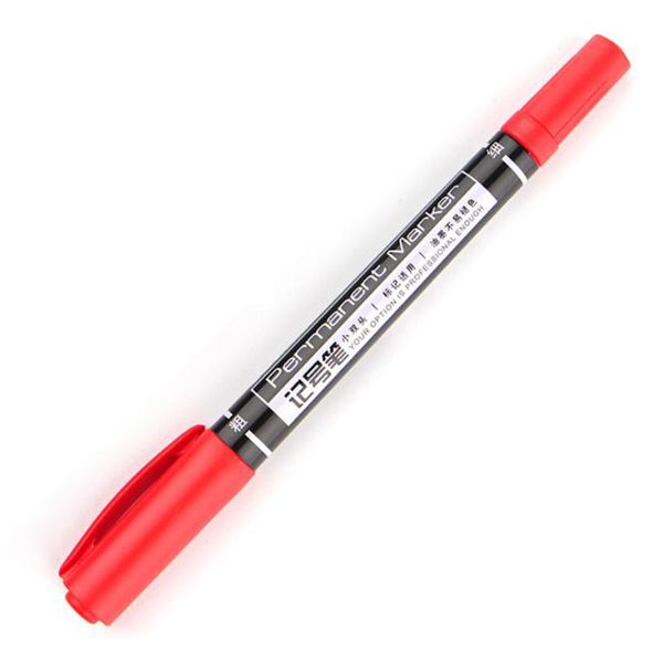 (1-3pc) Deli en gros à double pointe 0,5 / 1 mm Marker de signe permanent sec rapide pour le stylo mince de qualité de tissu métallique pour le dessin