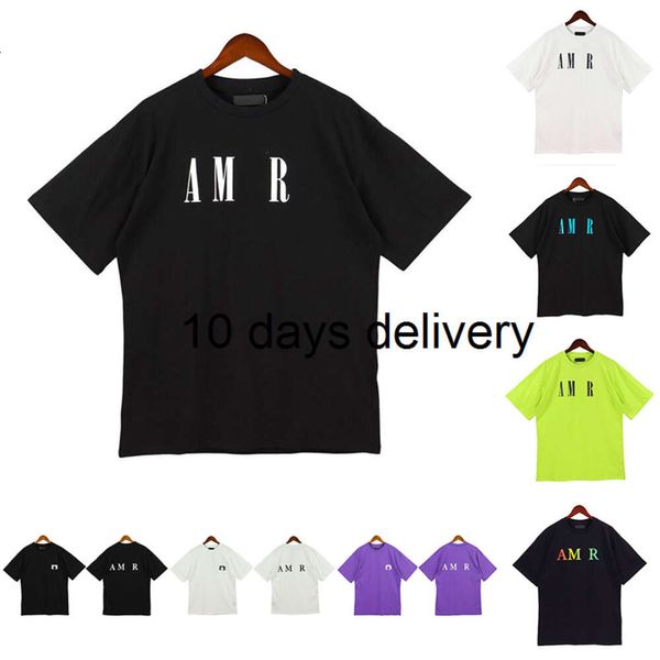 (Livraison en 10 jours) Amirs Fashion Hommes T-shirts Été Femmes Designers T-shirts T-shirts en vrac Marques Tops Chemise décontractée Vêtements Shorts Vêtements à manches