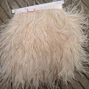 -10 yards lot frange de coupe en plumes d'autruche ivoire 5-6 pouces de largeur pour les mariages artisanaux couture340N