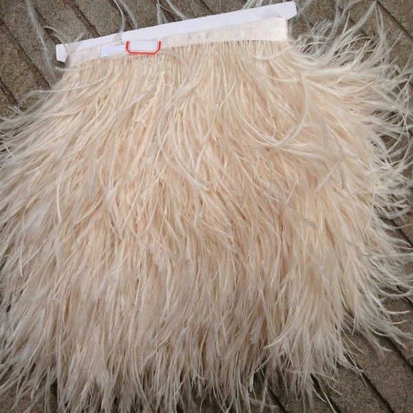 -10 yards lot frange de coupe en plumes d'autruche ivoire 5-6 pouces de largeur pour les mariages artisanaux couture266n