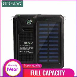 (Capacité de 100%) Banque d'alimentation solaire étanche 10000mAh Dual USB Chargeur de batterie polymère externe Lampe d'extérieur Light Powerbank L230712