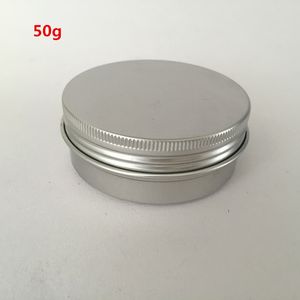 (100 unids/lote) frascos de aluminio vacíos de 50 g/ml Envase de bálsamo labial ungüento crema envases de muestra tapa de rosca