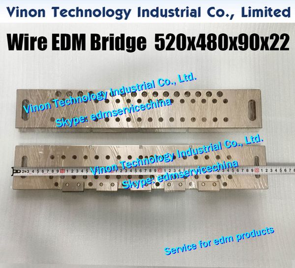 (1pc) VS33 Wire EDM Bridge (SUS) 520x480x90x22+5 pour machines d'électroérosion à fil, règle en acier inoxydable de précision edm pour l'usinage par décharge électrique