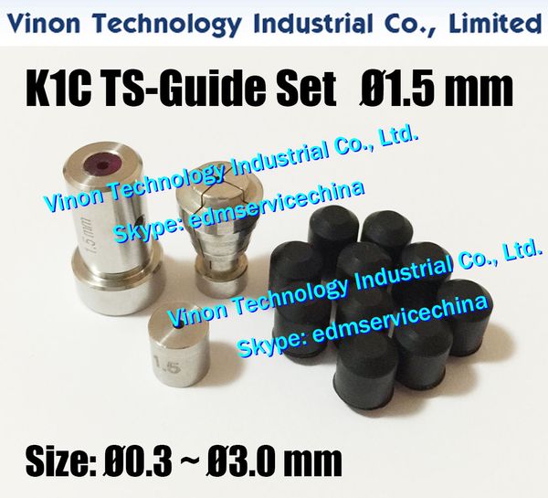 (1set) SODICK K1C TS Ruby Guide Set D = 0,3-3,0 mm pour Sodick K1C Small Hole Drill EDM (TS-Guide * 1PC + Collet * 1PC + Spacer * 1PC + Sceaux en caoutchouc * 10pcs)