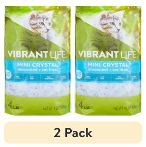 (paquete de 2) Arena para gatos Vibrant Life Mini Crystal sin perfume, 4 lb