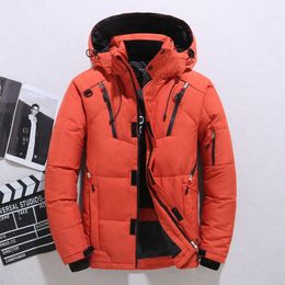 -20 Grado Down Chaqueta Masculino Invierno Parkas Hombres Duck Blanco Chaqueta con capucha Abrigo al aire libre Abrigo acolchado acolchado Abrigo de nieve de gran tamaño M-4XL T200907