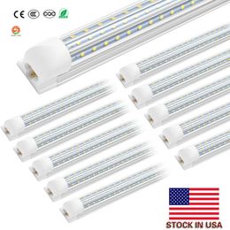 (20 PACK) lumière du jour blanche 8ft 120W bureau Led intégré T8 V forme Tube lumière SMD2835 576LEDS US stock magasin luminaire tube