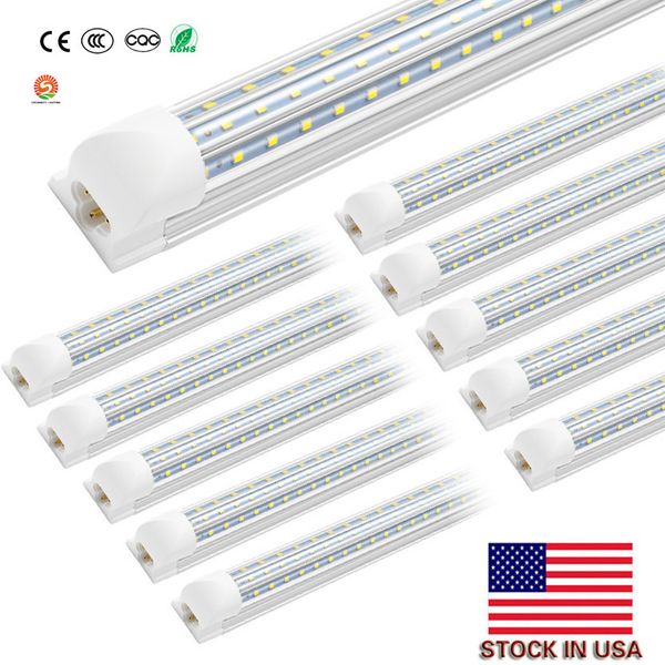 (20 PACK) lumière du jour blanche 8ft 120W bureau Led intégré T8 V forme Tube lumière SMD2835 576LEDS US stock magasin luminaire tube