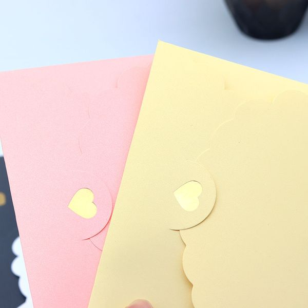 (20 pièces / lot) 11 * 17,5 cm Enveloppe de papier Pearl Kraft Paper Gilding Love Enveloppe Bank Bank VIP Adister Carte Package Enveloppe