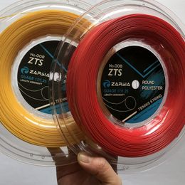 (200m/haspel) Echte zarsia taiwan ronde vorm polyester tennisstring 1,25 mm duurzame tennisracket snaar rood/geel