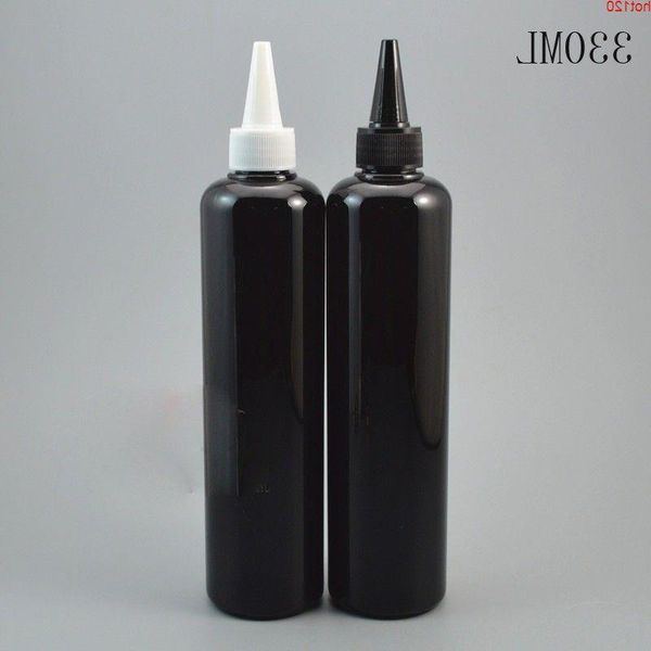 (20 pcs/lot) 330 ml noir bouche pointue bouchon supérieur conteneurs de bouteilles en plastique, peinture à la main bouteilles vides bouteille de confiture bonne quantité Tpkor