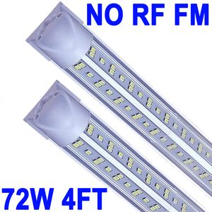 (Paquet de 25) Luminaire d'atelier LED de 4 pieds, forme en V 72W 72000LM 6500K (NO-RF RM), tube LED intégré T8 de 4 pieds, 48 pouces, ampoules LED connectables pour garage, entrepôt, lentille transparente crestech