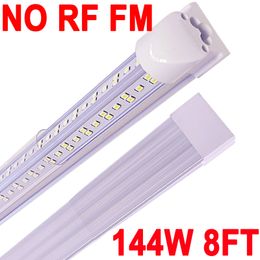 (25-pack) 8Ft LED-winkelverlichting NO-RF RM V-vorm 144W 144000LM 6500K, 8 voet, 96'' T8 geïntegreerde LED-buis, koppelbare led-lampen garage, magazijn, schuur met heldere lens crestech