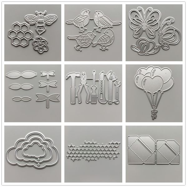 (28 styles) Animaux Car Metal Cut Dies Diy Scrapbooking Paper Photo Album Artisanat Butfly Bow Mold Punch Potch