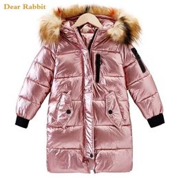 -30 enfants veste d'hiver vêtements fille chaud manteau imperméable à capuche long vers le bas coton manteaux pour enfants survêtement parka vêtements 211027