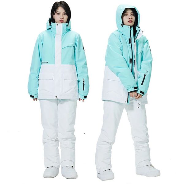 -30 colores a juego Hombre Mujer Ropa de nieve 10k Traje de esquí impermeable Conjunto Ropa de snowboard Trajes al aire libre Chaquetas de invierno Pantalones 231220