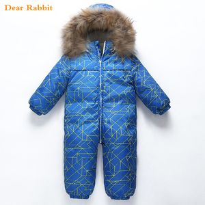 -30 grados Nuevo traje de nieve para bebé Ropa de nieve Ropa de abrigo de invierno Mono de lana 90% Pato blanco Abrigo de chaqueta para niña Ropa de niño LJ201007