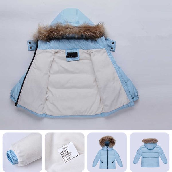 -30 Russie Hiver Enfants Vêtements Ensembles Baby Girl Clothes pour le Nouvel An Boy parka Kids Down Veste Mabinet Snow Wear Suite H0910