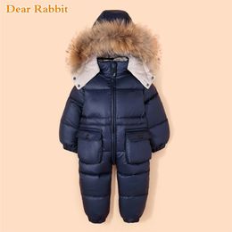 -30 enfants russes hiver Snowsuit enfants vêtements costume garçon veste imperméable pour bébé fille vêtements 1-4 ans pardessus LJ201130
