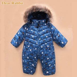-30 Russe NOUVEAU Winter Snowsuit 2020 Boy Coat Baby Girl Vêtements 90% Duck Down Jacket Outdoor Infant Enfants Velvet Combinaison 0-4 ans LJ201125