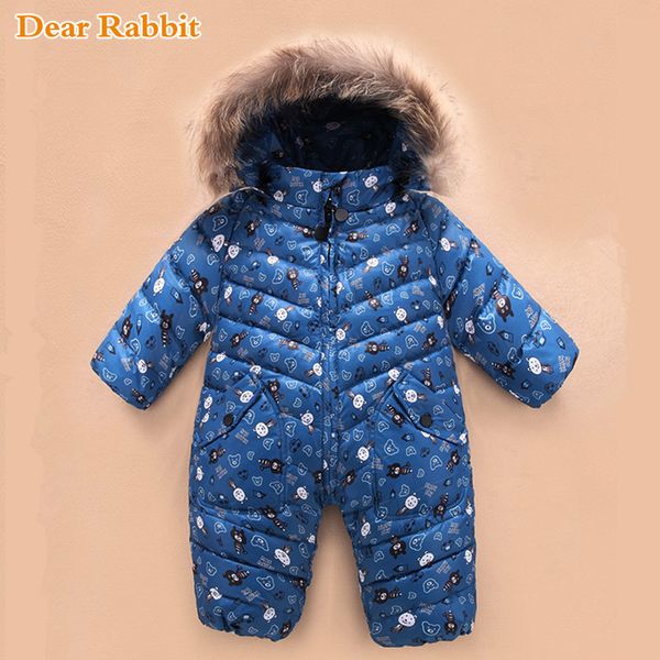 -30 Russe NOUVEAU Winter Snowsuit 2020 Boy Coat Baby Girl Vêtements 90% Duck Down Jacket Outdoor Infant Enfants Velvet Combinaison 0-4 ans LJ201125