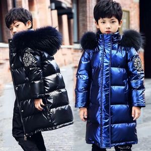 -30 Russische winter Snowsuit meisjes kleding warme donsjack waterdichte outdoor hooded jas jongens kinderen parka faux bont kleding