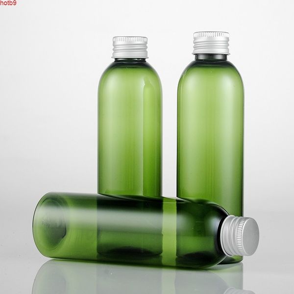 (30 uds) botella vacía de plástico verde oscuro de 200ml, botella de embalaje de aceite esencial, botellas de Gel de ducha, tapa superior de aluminio con tornillo, cantidad alta