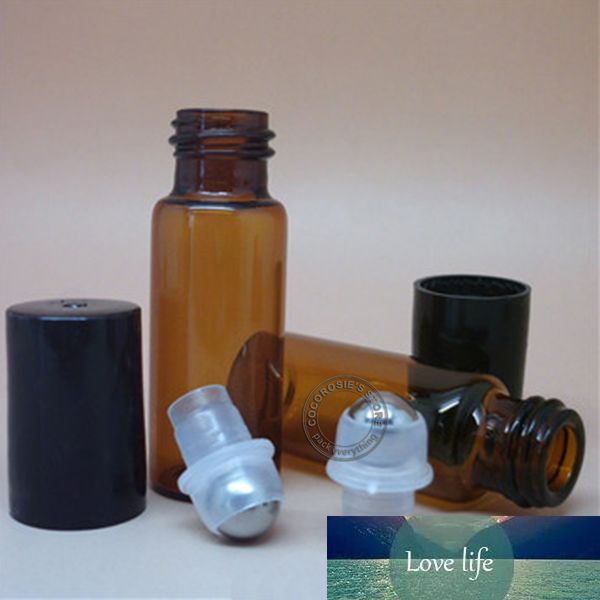 (30pieces / lot) Jouez de verre 5 ml sur bouteille d'huile essentielle à rouleau à rouleau pour une bouteille de parfum d'ambre d'huile essentielle