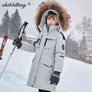 -35 Kinderen Down Jacket Winter Clothing Parka voor meisjes Baby Boys Jackets Skisuit Dikke bont kraag Kid Snowsuit 3-12y J220718