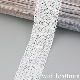 (5 mètres / lot) Ribbons de tissu en dentelle de filet noir 50 mm