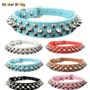 50 Pieceslot Brand Leather Budded Wholesale Pet Products Dog Collar 201101